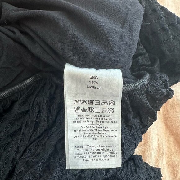 GANNI Ruched stretch-cloqué midi dress Black EU 36 / Size M - Picture 8 of 9